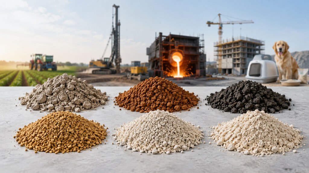 Different types of Bentonite-granules-used-in-industrial applications